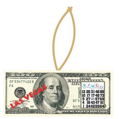 LV Bingo $100 Bill Ornament w/ Clear Mirrored Back (10 Square Inch)
