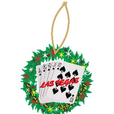 Spades Royal Flush Wreath Ornament w/ Black Back (2 Square Inch)