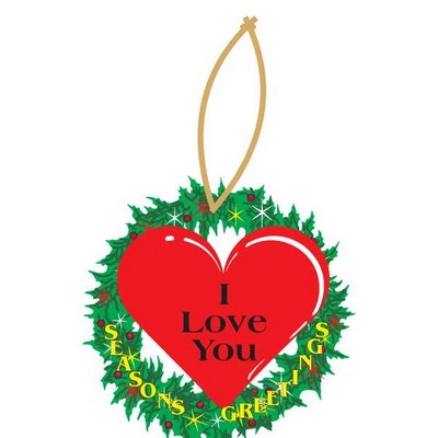 Heart Promotional Wreath Ornament w/ Black Back (10 Square Inch)