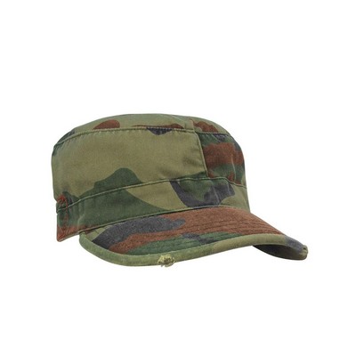 Woodland Camouflage Vintage Military Fatigue Cap
