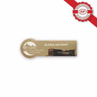 Laminated Name Badge (1.25"x3.625") Rectangle w/Round End - No personalization included.