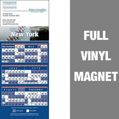 New York (National) Pro Baseball Schedule Vinyl Magnet (3 1/2"x8 1/2")