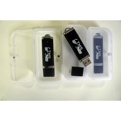 Plastic USB Flash Drive w/ Silver Accents (1 GB)