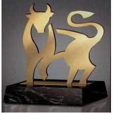 Bronze Custom Bull Award w/ Marble Base