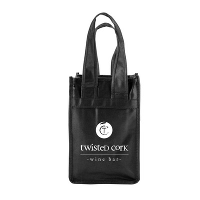 Premium Non-Woven Polypropylene 2-Bottle Tote Bag (7"x3.5"x11")