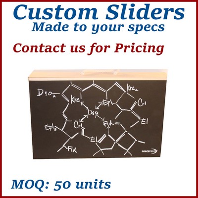 Natural Wooden Box w/ Slider-top and Chalk Board - Made to Order