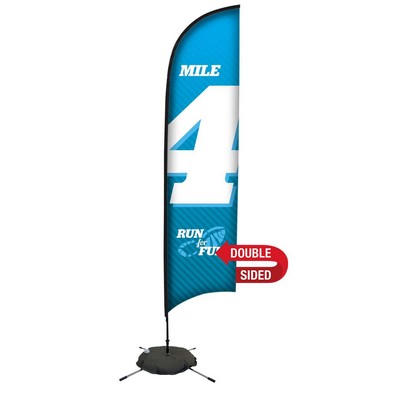 13' Premium Razor Sail Sign Flag, 2-Sided, Scissor Base
