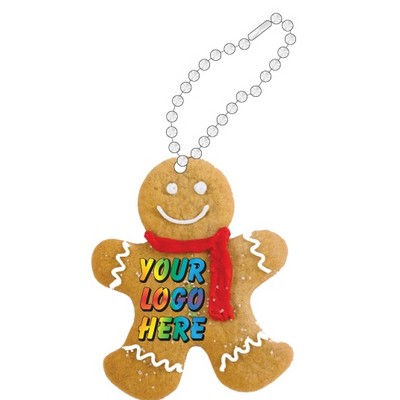 Gingerbread Man Promotional Key Chain w/ Black Back (8 Square Inch)