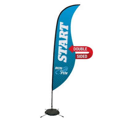 13' Premium Sabre Sail Sign Flag, 2-Sided, Scissor Base