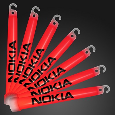 6" RED Glow Sticks - PRINTED