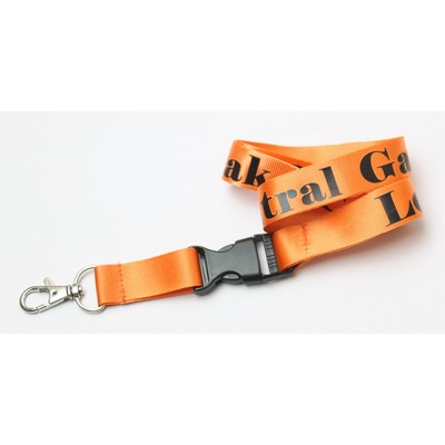 3/4" Orange Nylon Lanyard (20 Mil)