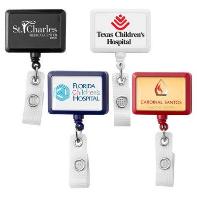 Anti-Microbial Rectangle Retractable Badge Reel