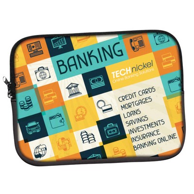 13" Neoprene Zippered Tablet Case- Full Color Front Side