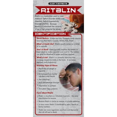 Ritalin Just the Facts Rack Card (4" x 9")