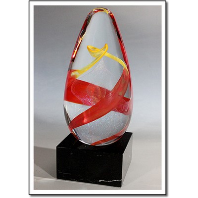 Aladdin Art Glass Sculptures w/ Marble Base (3.25"x7.5")