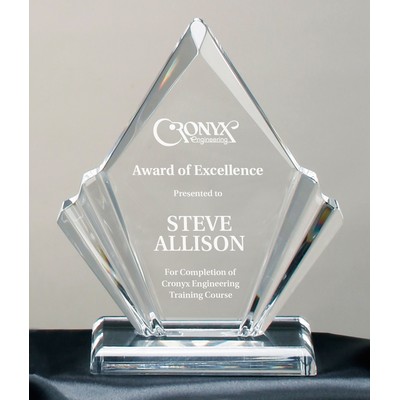 Fan Flair Clear Acrylic on Base (8 5/8"x7")