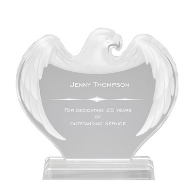 6 5/8" x 7 1/4" Clear Acrylic Frosted Eagle on Base