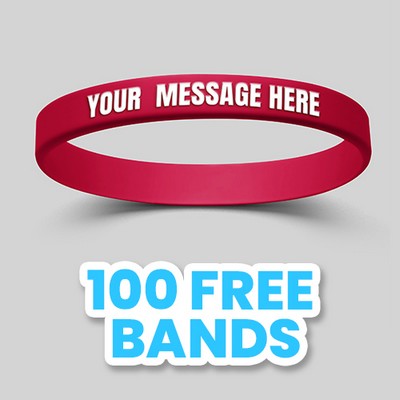 Custom Embossed Printed Silicone Wristbands - 3/4"