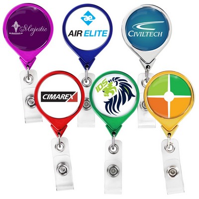 Metallic Finish Jumbo Round Retractable Badge Reel