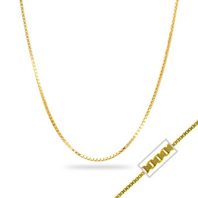 18" 14K Yellow Gold Box Chain Necklace - 1.0gm