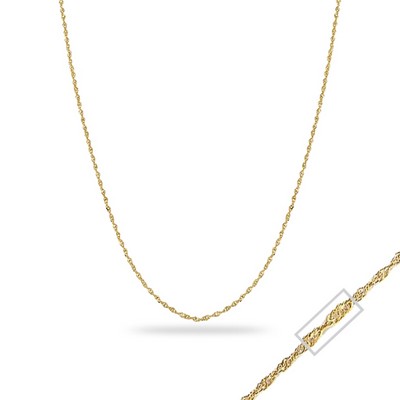 18" 14K Yellow Gold Singapore Chain Necklace - 2.61gm