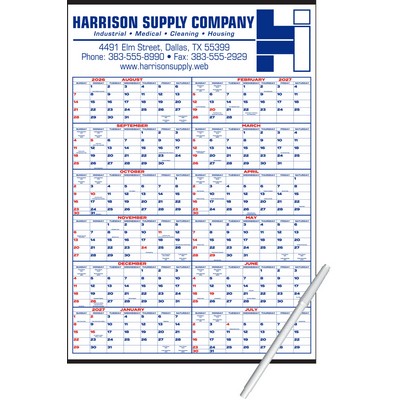 Year-In-View® Academic Daily Memo Calendar w/Write On/Wipe Off Surface