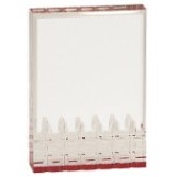 Acrylic Mirage Red Reflective Award w/ Faceted Bottom 5" x 7"