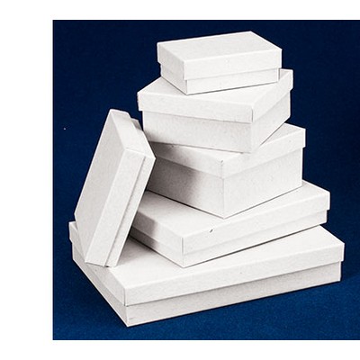 White Jewelry Box w/Fiber Insert (4"x4"x1")