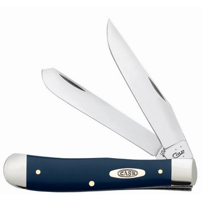 Smooth Navy Blue Synthetic Trapper Pocket Knife