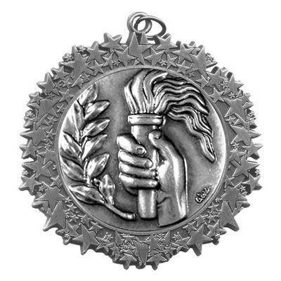 Stock Star Border 2 3/4" Medal- Torch & Hand