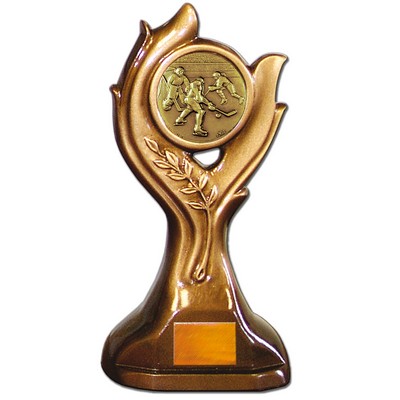 Stock Victory 9" Trophy with 2" Hockey Coin and Engraving Plate
