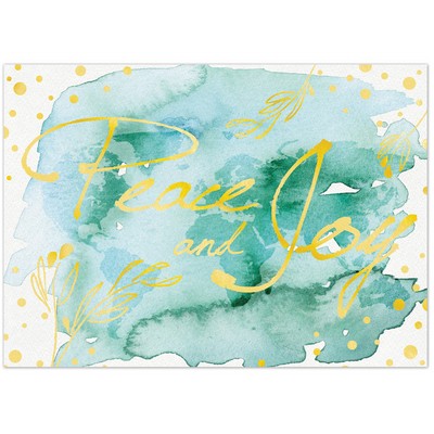 Premium-Watercolor Peace & Joy Holiday Greeting Card