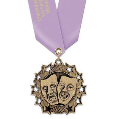 Drama TS Medal w/Satin Neck Ribbon (2¼")
