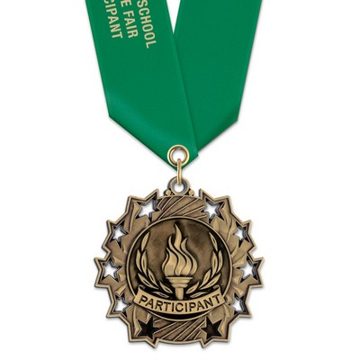 Participant TS Medal w/Satin Neck Ribbon (2¼")