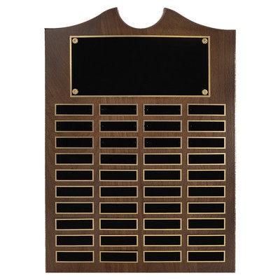 Solid Walnut Perpetual Plaque, 14 x 20", 40 plates