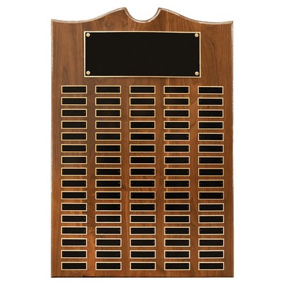 Solid Walnut Perpetual Plaque, 20 x 30", 80 plates