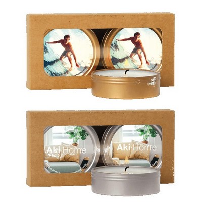 Scented Candle 2-Pack in Kraft Window Box
