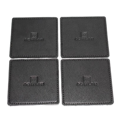 Ashlin® Designer Goldberg Midnight Black Set of 4 Square Coasters