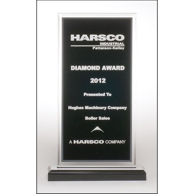 Clear Acrylic Award w/Black Center (3.375")