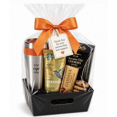 Starbucks Coffee Gift Basket with Stainless Steel Tumbler