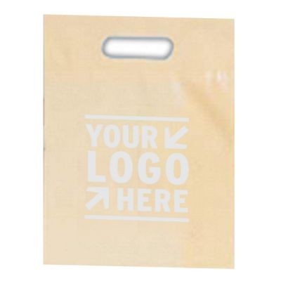 2.0 Mil Low Density Poly Fold Over Die Cut White Merchandise Bag (15"x18")