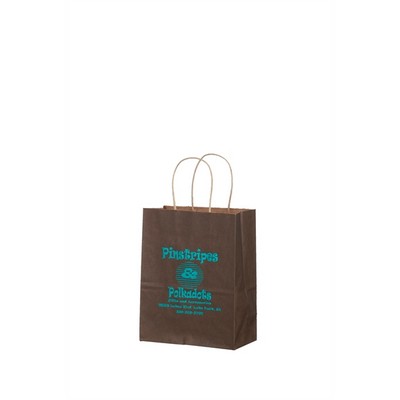 Matte Tinted Natural Kraft Paper Cub Shopping Bag (8"x4¾"x10")