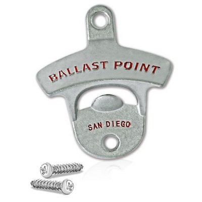 Custom Molded Matte Silver Wall Mounted Bottle Opener (3" x 2 ¼")