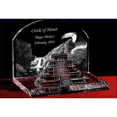 Crystal Maya Landscape Award w/Crystal Mayan Pyramid