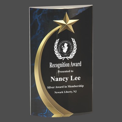 Blue Marble Rounded Shooting Star Acrylic Award (7¾")