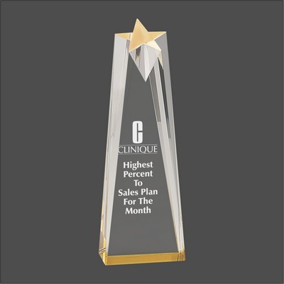 Gold Sculpted Star Acrylic Award (3½"x10")