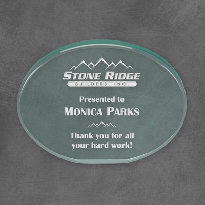 Oval Acrylic Award, Jade, 8"L