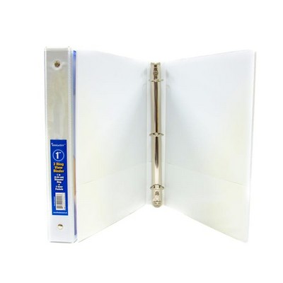1 3-Ring View Binder - White, Interior Pockets (Case of 12)