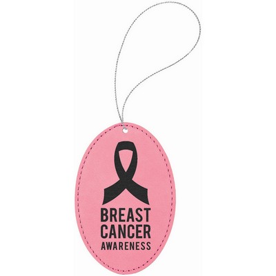 Pink Leatherette Oval Ornament