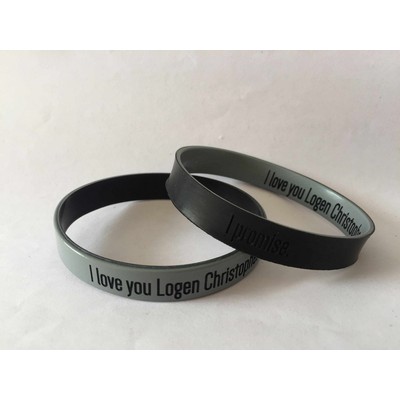 1/2" Dual Layer Customized Silicone Wristband